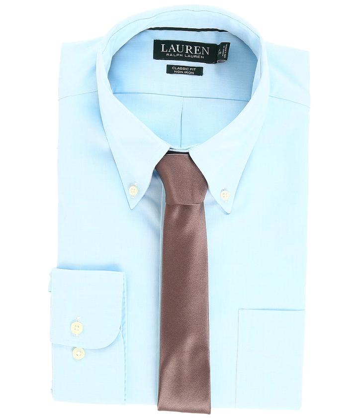 Lauren Ralph Lauren - Non Iron Pinpoint Classic Fit Button Down Collar Dress Shirt