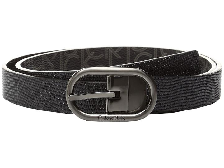 Calvin Klein - 25mm Reversible Embossed Lizard To Logo Pvc Belt