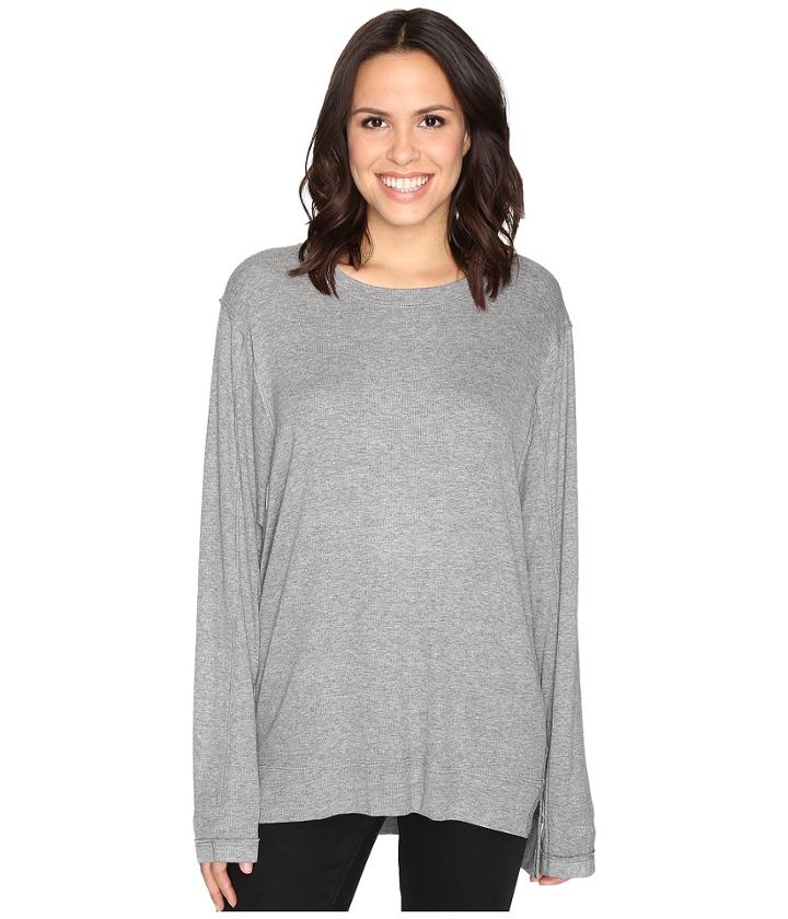 Heather - Split Front Long Sleeve Top