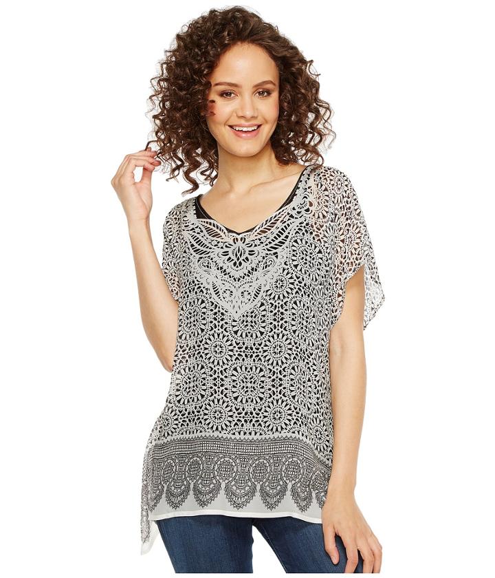 Dylan By True Grit - Tahla Top Rayon Print With Border