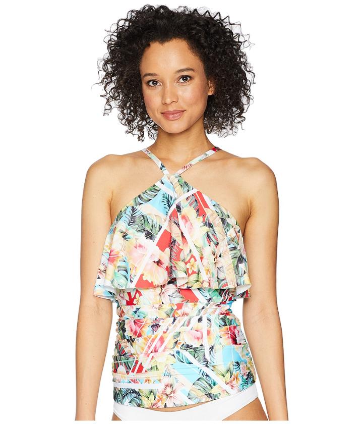 Jantzen - Vintage Tropical Ruffled Tankini