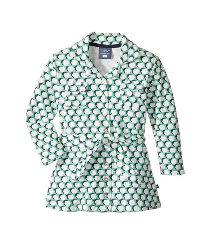 Toobydoo - Geo Green Belted Shirtdress