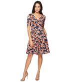 Donna Morgan - Pique Fit Flare Dress With V-neck