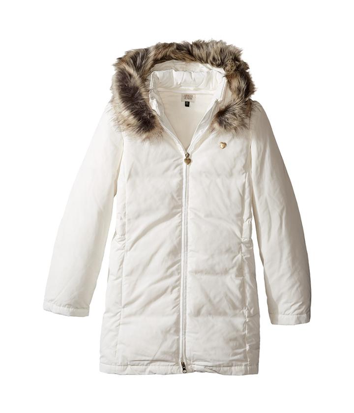 Armani Junior - Down Puffer With Faux Fur Trim