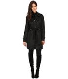 Jessica Simpson - Sueded Rain Trench With Stitching Detail Single Breasted Belted