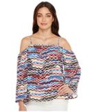 Vince Camuto - Long Sleeve Herringbone Muses Cold-shoulder Blouse
