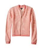 Ikks - Mesh Letterman-style Jacket With Sequined K Patch On Chest Zipper Front