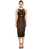 Marchesa Notte - Sleeveless Embroidered Cocktail W/ Stretch Crepe Panel Combo