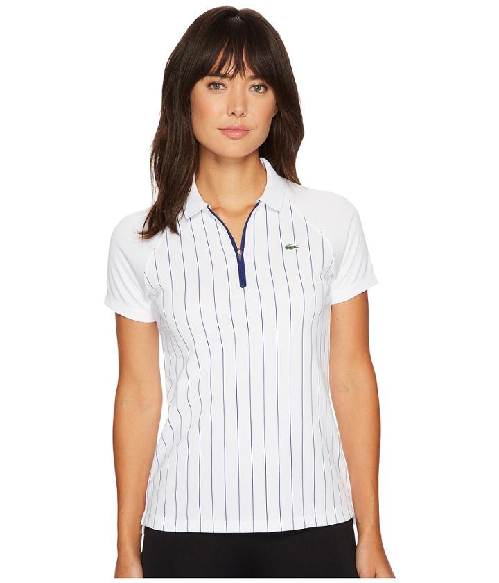 Lacoste - Short Sleeve Stripe Printed Ultra Dry Pique Polo