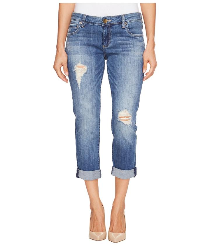 Kut From The Kloth - Petite Catherine Boyfriend Five-pocket Jeans In Fiery/medium Base Wash
