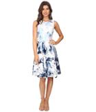 Calvin Klein - Print Seamed Flare Dress