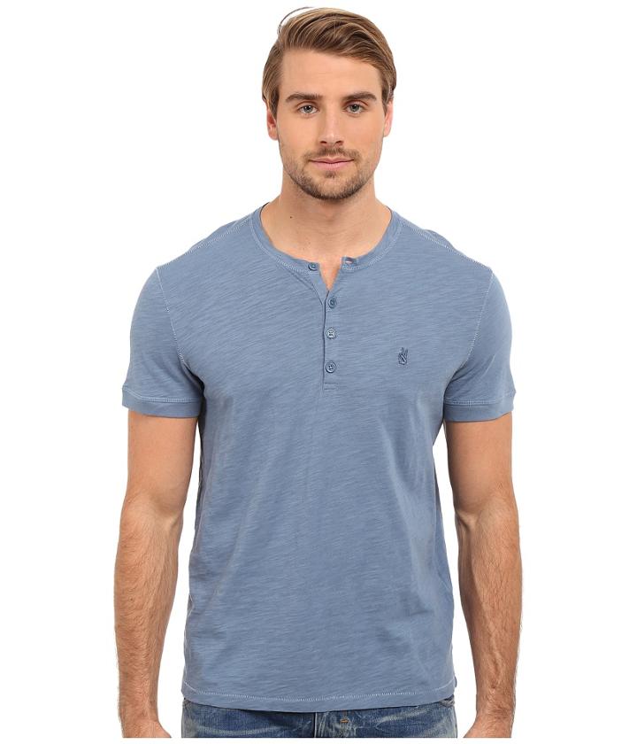 John Varvatos Star U.s.a. - Short Sleeve Peace Henley K2521s1b