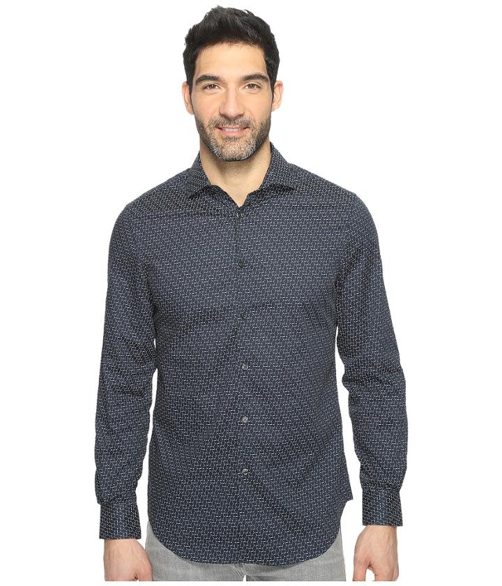 Perry Ellis - Long Sleeve Modern Geo Print Shirt