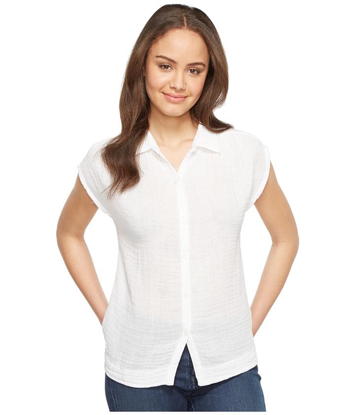 Three Dots - Dbl Gauze Short Sleeve Button Up