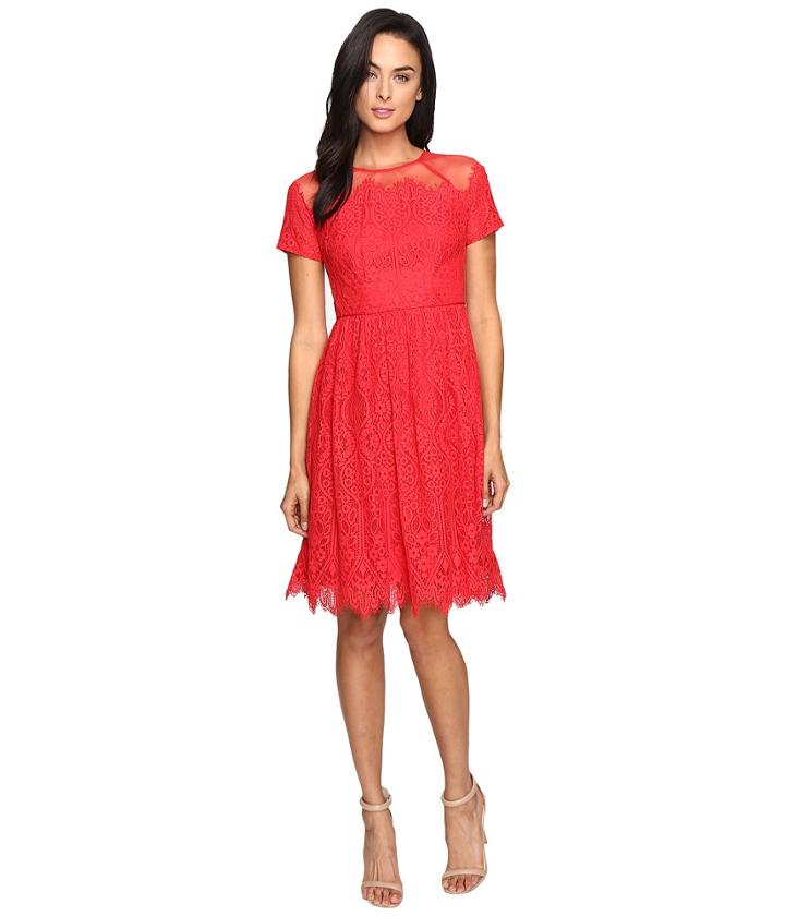 Maggy London - Bavarian Leaf Lace Fit And Flare Dress