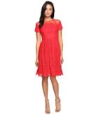 Maggy London - Bavarian Leaf Lace Fit And Flare Dress