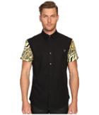 Versace Jeans - Baroque Tiger Print Sleeves Short Sleeve Button Up