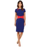 Nue By Shani - Color Blocking Knit Dress With Insets At Neckline And Waist