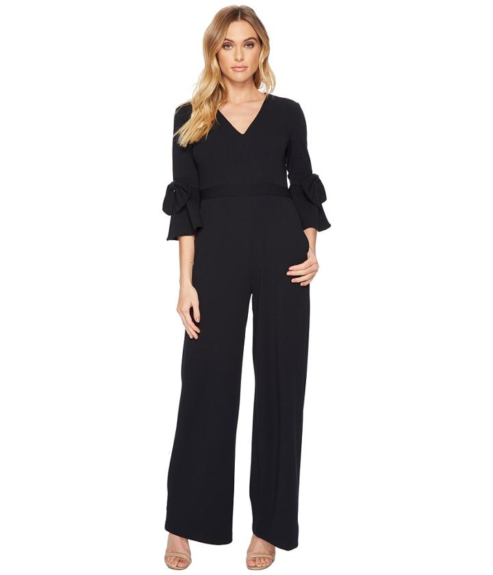 Donna Morgan - V-neck Crepe Jumpsuit W/ Bell Sleeve
