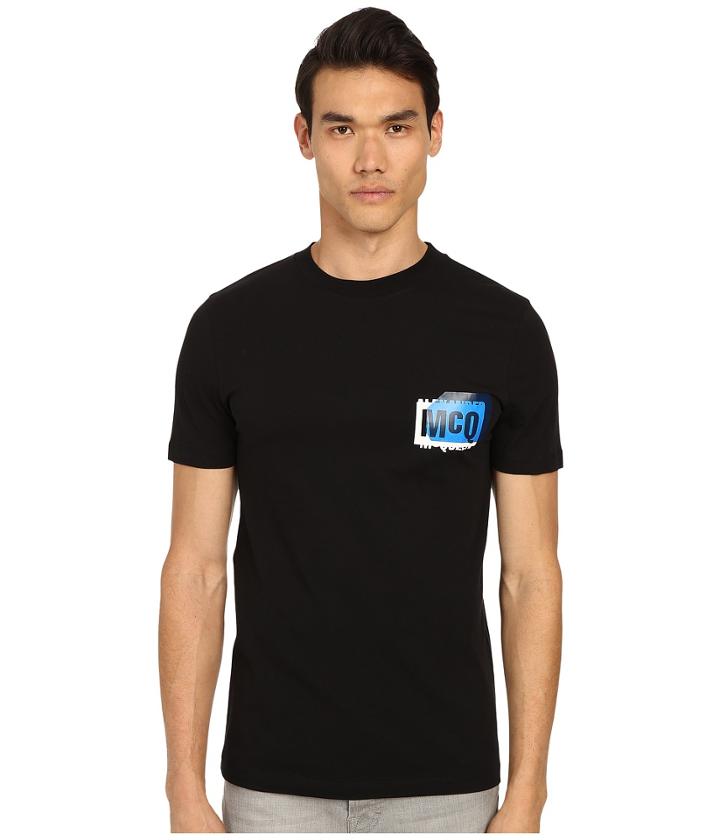 Mcq - Short Sleeve Patterned Crew Neck T-shirt