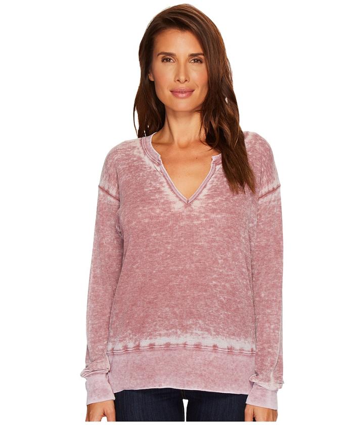 Allen Allen - Pebble Thermal Split-neck Top