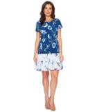 Ivanka Trump - Matte Jersey With Woven Ruffle Hem Dress