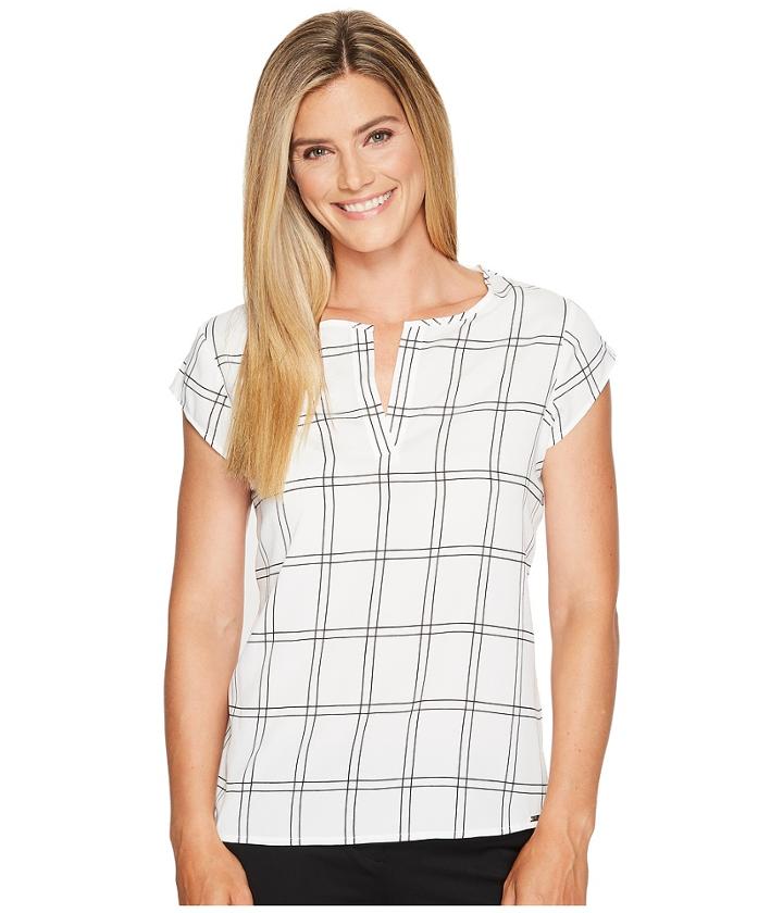 Ivanka Trump - Woven Window Pane Blouse
