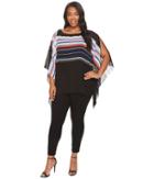 Vince Camuto Specialty Size - Plus Size Linear Graphic Panel Poncho