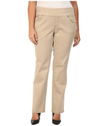 Jag Jeans Plus Size - Plus Size Peri Pull On Straight Jeans In British Khaki