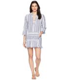 Tommy Bahama - Yarn Dye Stripe V-neck Popover Tunic Cover-up