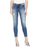 Kut From The Kloth - Connie Ankle Skinny Jeans W/ Fray Hem In Galvanized/medium Base Wash
