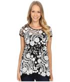 Karen Kane - Embroidered Lace Flare Top