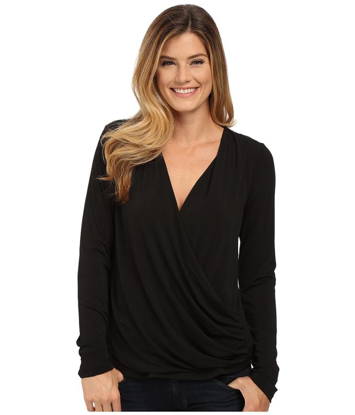 Bobeau - Cross Front Long Sleeve Knit Top