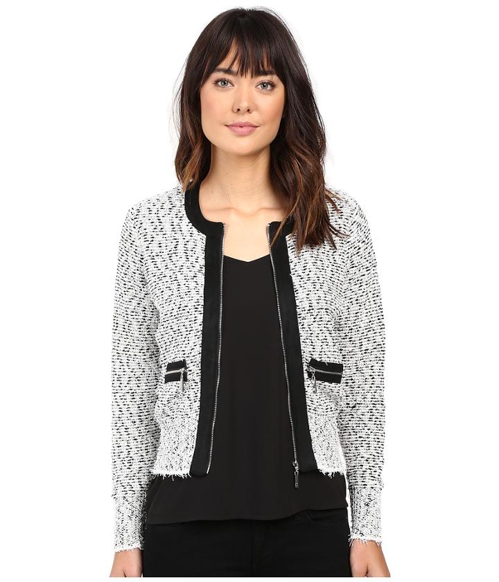 Ivanka Trump - Marled Sweater With Zipper And Suede Trims