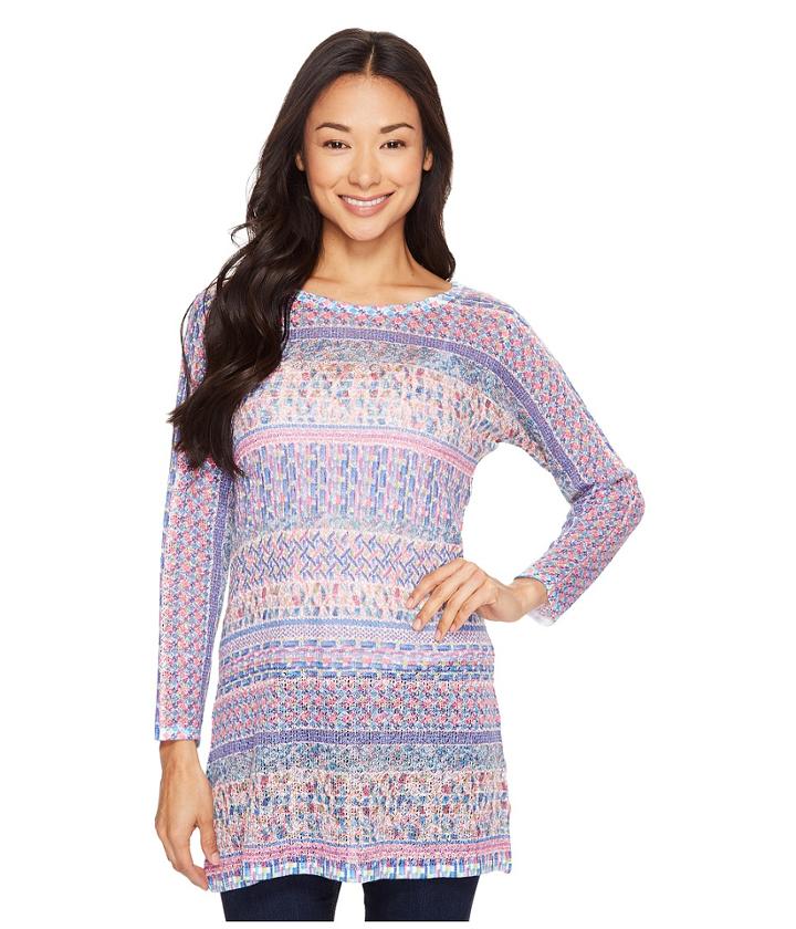 Nally &amp; Millie - Printed Tile Stripe Long Sleeve Tunic