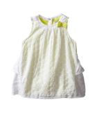 Ikks - Eyelet Sleeveless Dress Over Neon Yellow Jersey With Bow Ruffle Back W/ Snaps