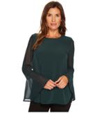 Calvin Klein - Long Sleeve Solid Blouse With Flare Sleeve