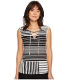 Calvin Klein - Sleeveless Printed Lace-up Top