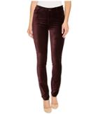 Paige - Hoxton Velvet Skinny In Black Cherry