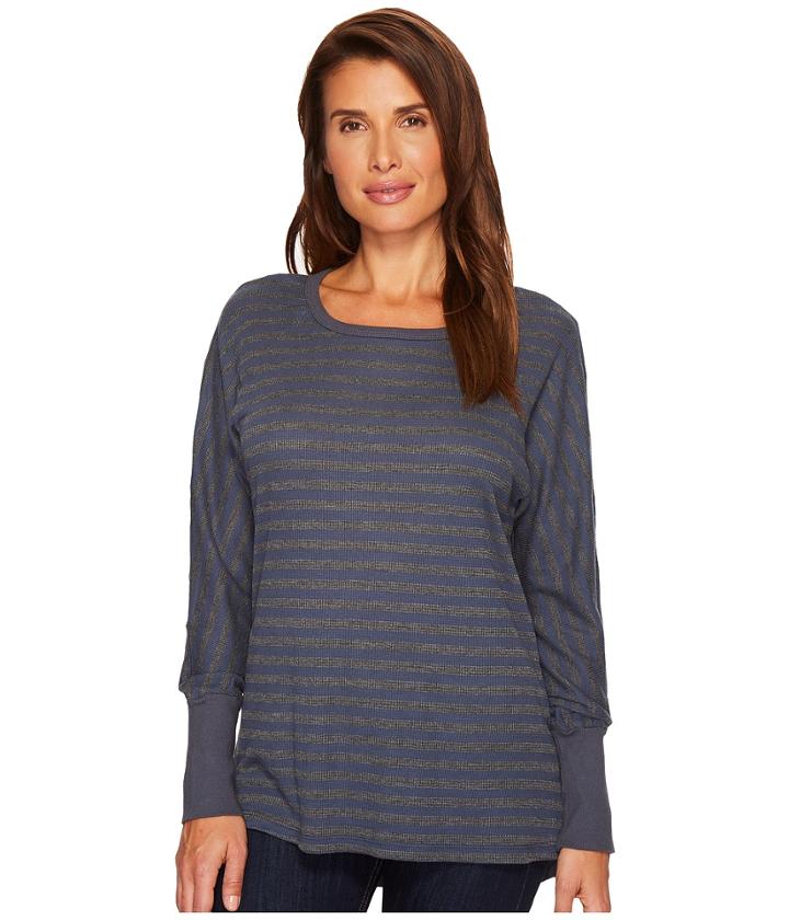 Allen Allen - Stripe Long Sleeve Raglan Crew With Cuffs