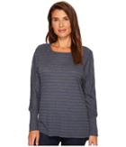 Allen Allen - Stripe Long Sleeve Raglan Crew With Cuffs