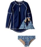 Toobydoo - Tropical Blue Bikini Rashguard Set