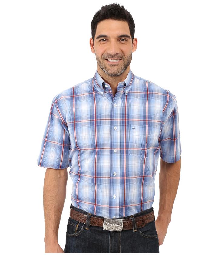 Stetson - Smokey Blue Ombre Sleeve Woven Button Shirt