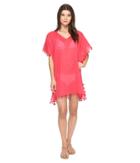 San Diego Hat Company - Bst1710 V-neck Cotton Tunic W/ Tassels