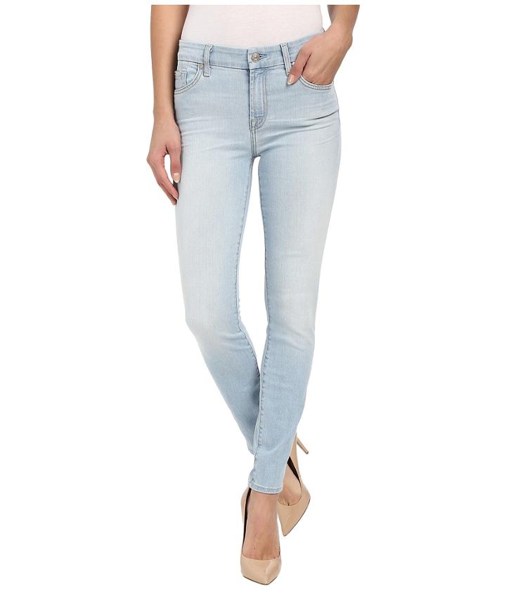 7 For All Mankind - The Ankle Skinny W/ Contrast Squiggle In Daylight Blue