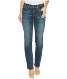 Nydj - Parker Slim Jeans W/ Knee Slit In Crosshatch Denim In Desert Gold