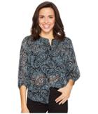 Lucky Brand - Black Paisley Peasant Top