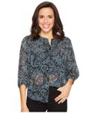Lucky Brand - Black Paisley Peasant Top