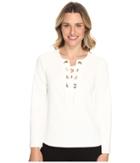 Vince Camuto - Bell Sleeve Lace-up Ponte Blouse