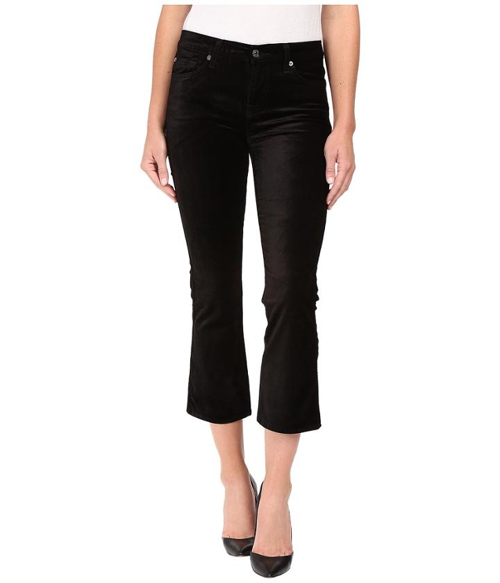 7 For All Mankind - Cropped Boot In Black Velvet